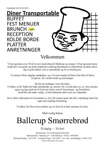 BUFFET, FEST MENUER, BRUNCH, RECEPTION, KOLDE BORDE ...