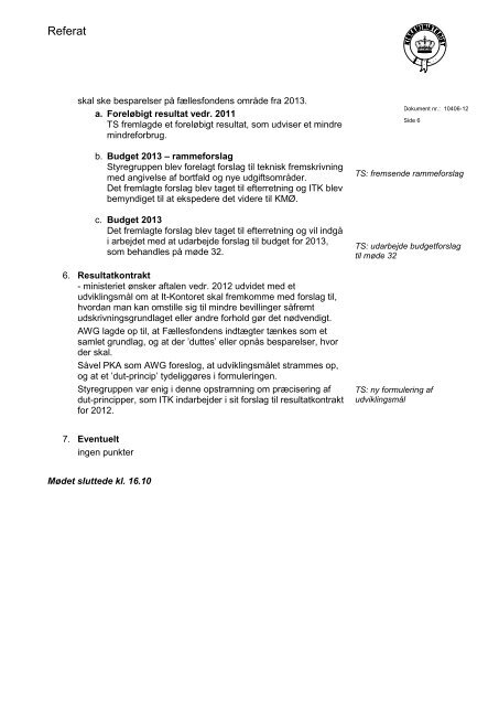 Referat af møde 31, 23. januar 2012 - Kirkenettet