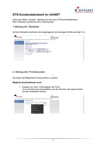 DTS-Kundendatenbank im infoNET