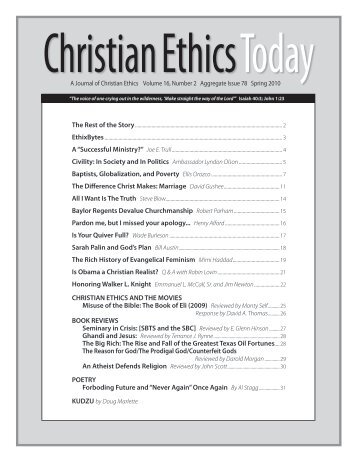 Issue 078 PDF Version - Christian Ethics Today
