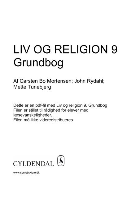 Grundbog LIV OG RELIGION 9 - Syntetisk tale