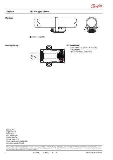 CF-DS-dugpunktsføler - Danfoss Varme