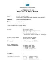 JAHRESBERICHT 2009 ABTEILUNG FÜR INNERE MEDIZIN