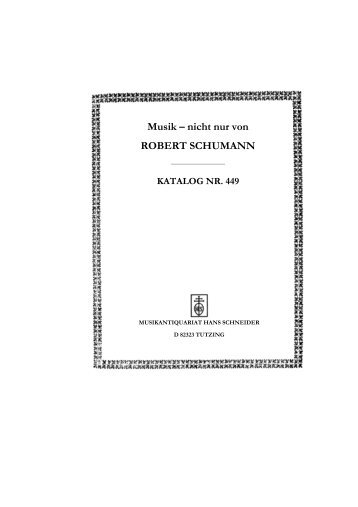 Musik – nicht nur von ROBERT SCHUMANN