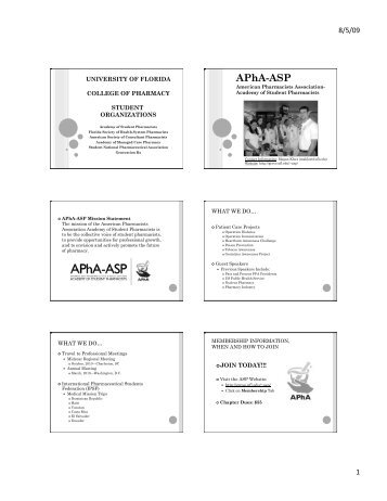 Final Powerpoint Orientation Slides - College of Pharmacy ...