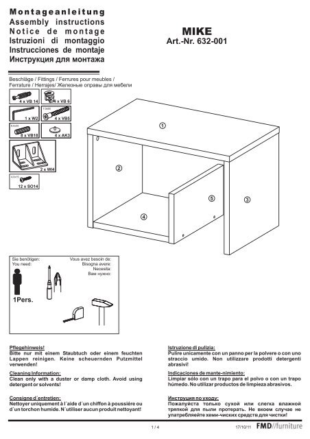 Montageanleitung Assembly instructions Notice de montage ...