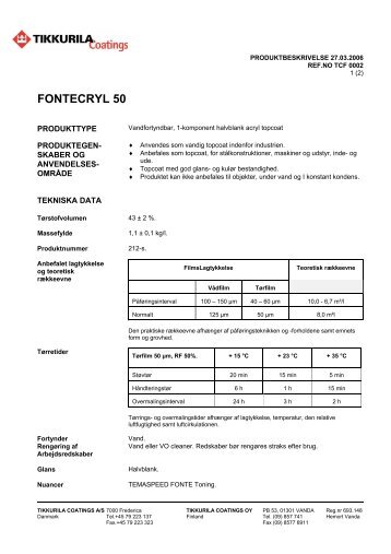 FONTECRYL 50 - Temaspeed