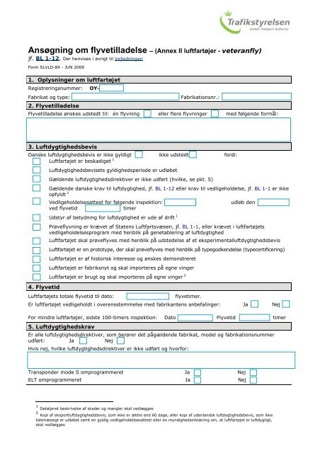 05) Ansøgning om flyvetilladelse - Trafikstyrelsen