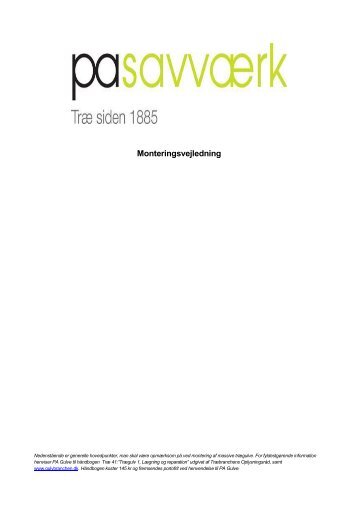 Monteringsvejledning - Plankegulv