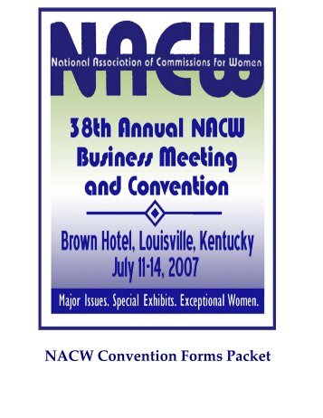 NACW Convention Forms Packet - National Association of ...