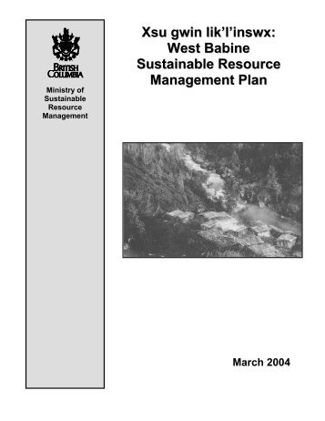 West Babine Sustainable Resource Management Plan