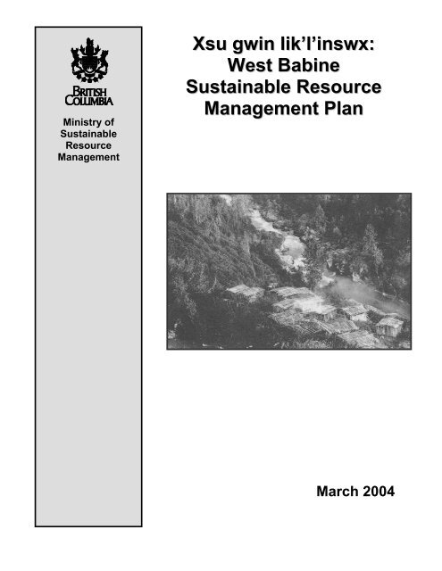 West Babine Sustainable Resource Management Plan