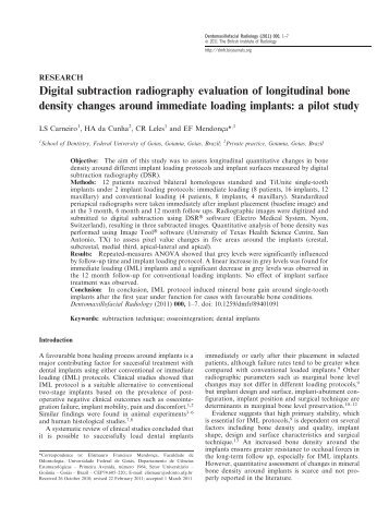 Begin manual download - Dentomaxillofacial Radiology