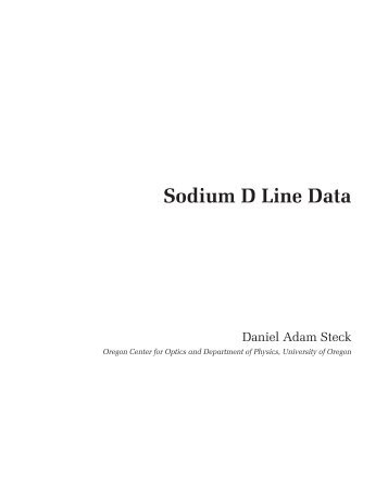 Sodium D Line Data