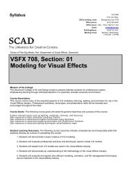 VSFX 708, Section: 01 Modeling for Visual Effects - SCAD Employee ...