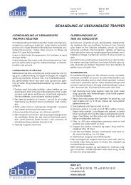 BEHANDLING AF UBEHANDLEDE TRAPPER - ABIO A/S
