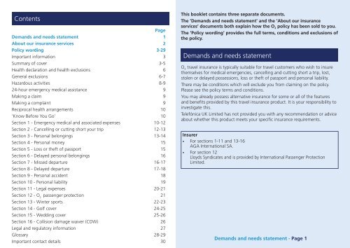 Travel Insurance - O2 Family