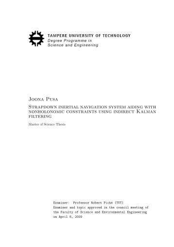 Joona Pusa Strapdown inertial navigation system aiding with ...