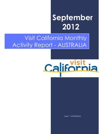 September - the California Tourism Industry Website