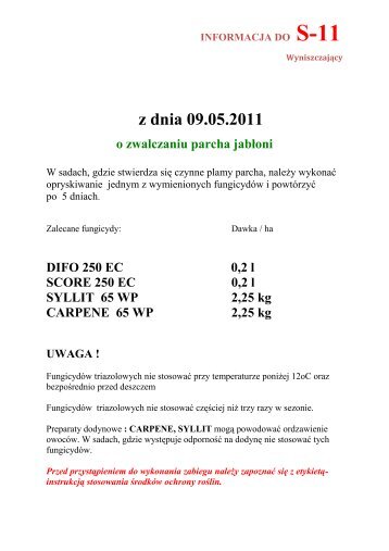 informacja do s-6 - Doradztwo Sadownicze .PL