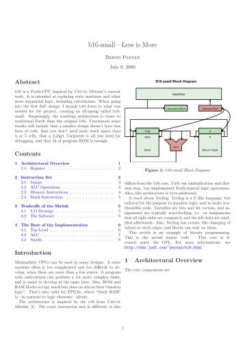 EuroForth 2004 Proceedings - Bernd Paysan