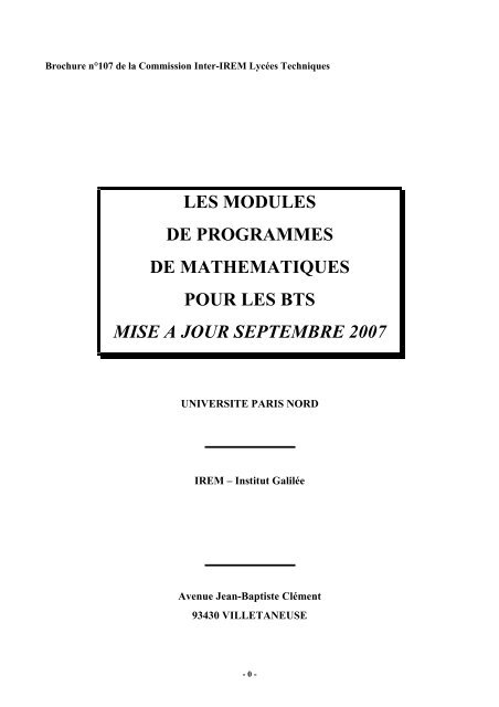 à télécharger (format PDF) - IREM Paris Nord