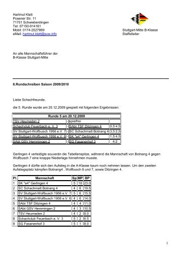 Hartmut Klett Posener Str. 11 71701 Schwieberdingen Tel ... - SVW