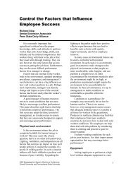 Control the Factors that Influence Employee Success - Penn State ...