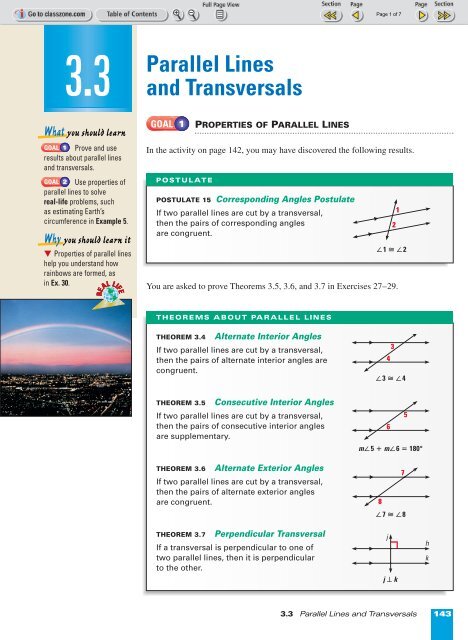 Parallel Lines and Transversals - Nexuslearning.net