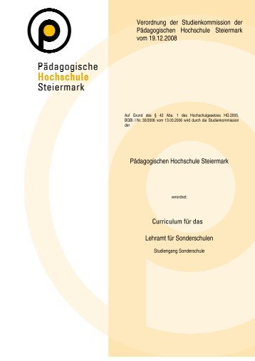 Download Curriculum SO - Studienbeginn vor WS 2010/11