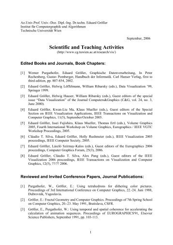 Scientific and Teaching Activities