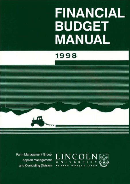 Financial budget manual 1998 - Lincoln University Research Archive