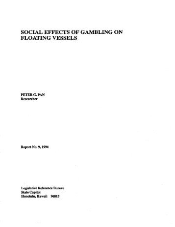 social effects of gambling on floating vessels. - Legislative ...