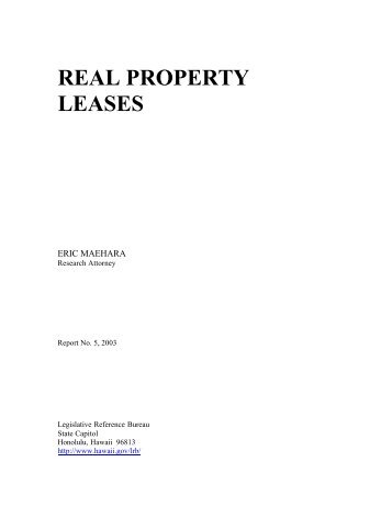 Real Property Leases - Legislative Reference Bureau