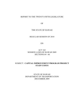 Capital Improvement Program Project Staff Costs