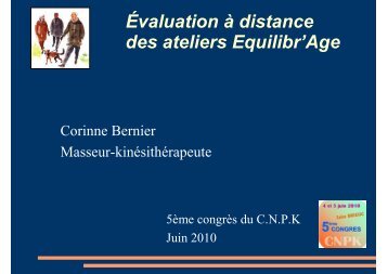 Evaluation à distance des ateliers Equilibr'Age, etude sur 120 ...