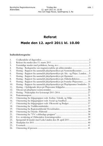 Referat Møde den 12. april 2011 kl. 10.00 - Bornholms ...