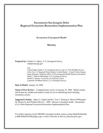 Ecosystem Conceptual Model - Mercury - CALFED Science Program