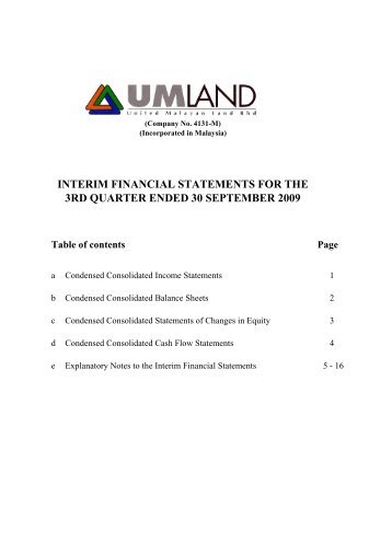 UML-Q3 2009 Results.pdf - ChartNexus