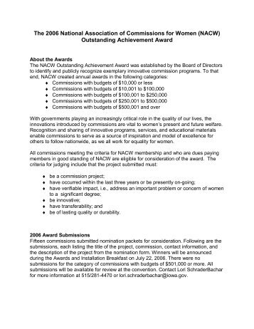 (NACW) Outstanding Achievement Award - National Association of ...