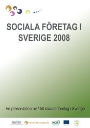 SOCIALA FÖRETAG I SVERIGE 2008 - Vägen ut!