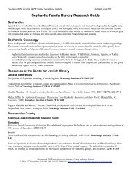 Sephardic Family History Research Guide-Update2010-2011