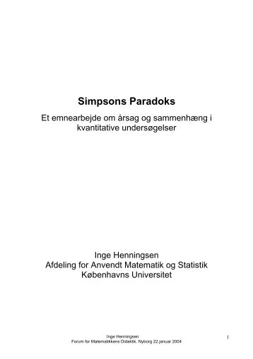 Inge Henningen – Simpsons Paradoks - matema10k