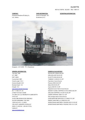 IMO No - Cargo Vessels International