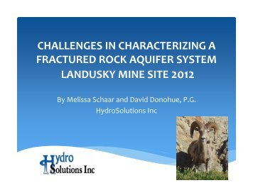Melissa Schaar. Challenges in Characterizing a Fractured Rock ...