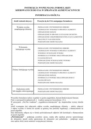 Instrukcja wypełnienia formularzy do USA - Sąd Okręgowy w ...