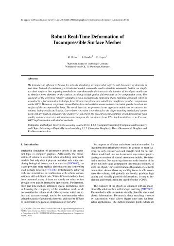 Robust Real-Time Deformation of Incompressible Surface Meshes