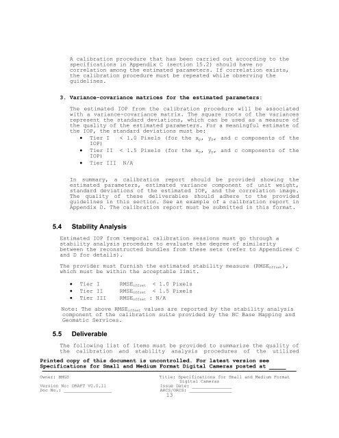 SMALL & MEDIUM FORMAT DIGITAL CAMERA SPECIFICATIONS ...