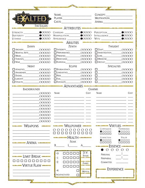 Vampire Revised 4 Page Sheet - MrGone's Character Sheets