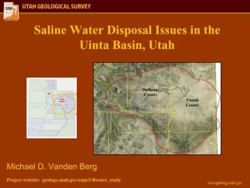 Saline Water Disposal Issues in the Uinta Basin, Utah